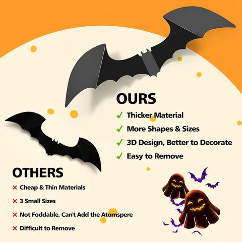 100pcs Bats Halloween Decorations: