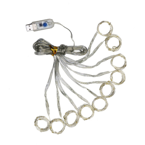 Green Leaf Rattan Curtain Plant Leaves Colored Lantern Flashing