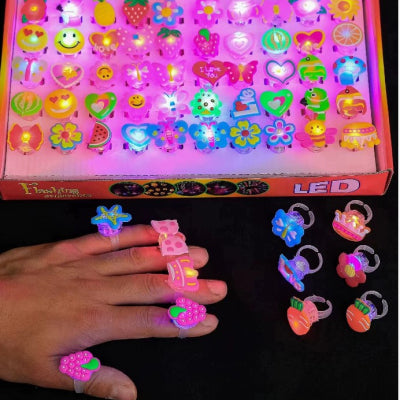 Halloween Luminous Ring Pumpkin Lamp Dress Up Finger LED Light