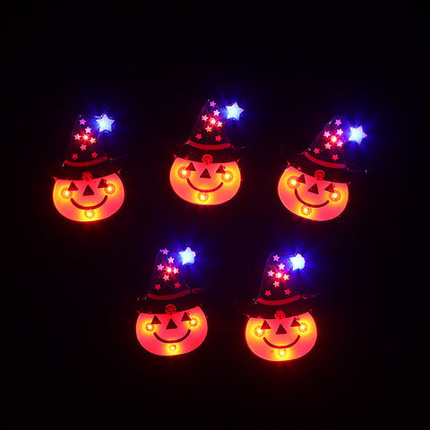 Halloween Luminous Ring Pumpkin Lamp Dress Up Finger LED Light