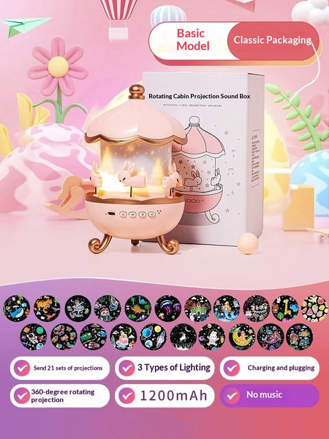 Night Light Projector Kids Nursery Children Room Space Rotation